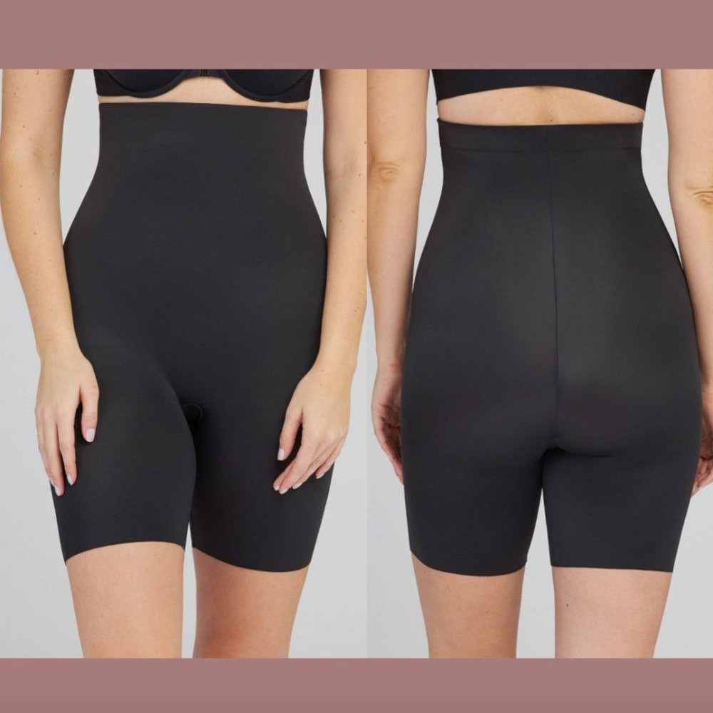 NWT Assets Spanx [ Small ] Thintuition High-Waist Shaping Mid-Thigh‎ Short #5916